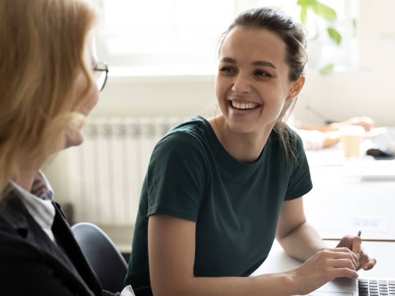 Colleagues in conversation